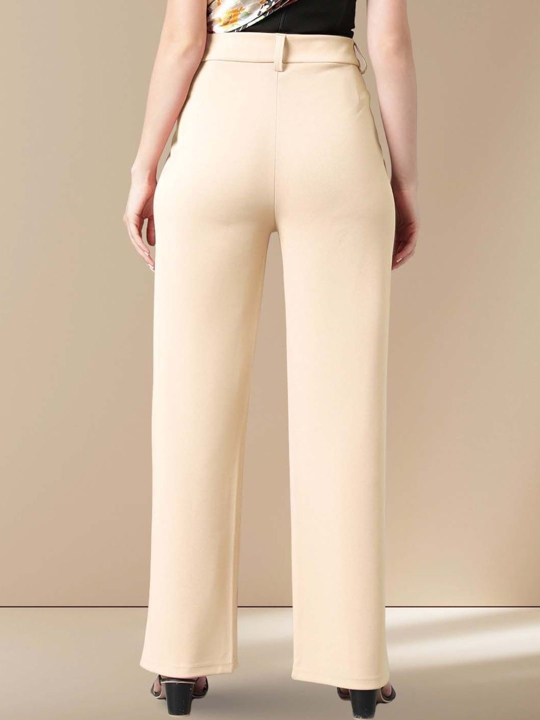 Women Straight Fit High-Rise Trousers