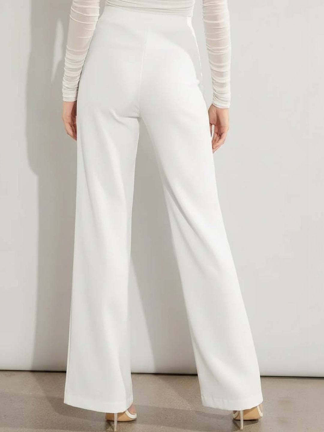 Women Modern Fit Office Wear Straight Pants Trousers