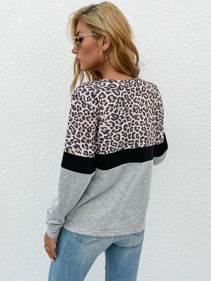 Women Colourblocked V-Neck T-shirt