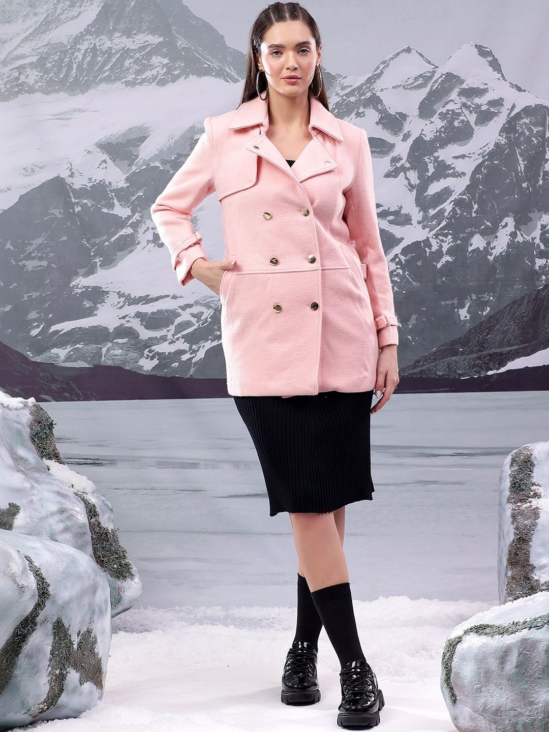 NOWI Notched Lapel Double-Breasted Blazers