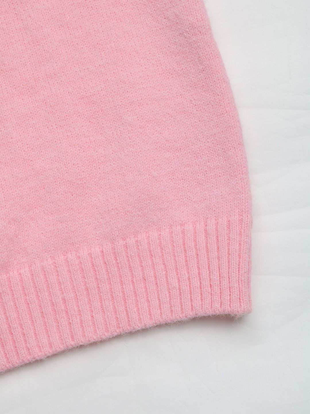 Women's Pink Pullover With Applique Detail Blend Printed