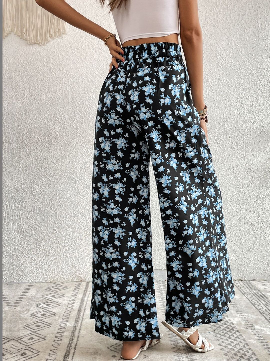 Women Floral Printed Non Iron Trousers