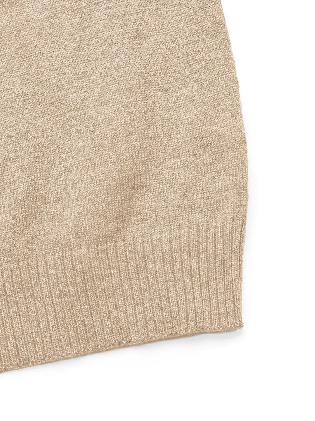 Women's Beige Pullover Blend Printed Regular Fit