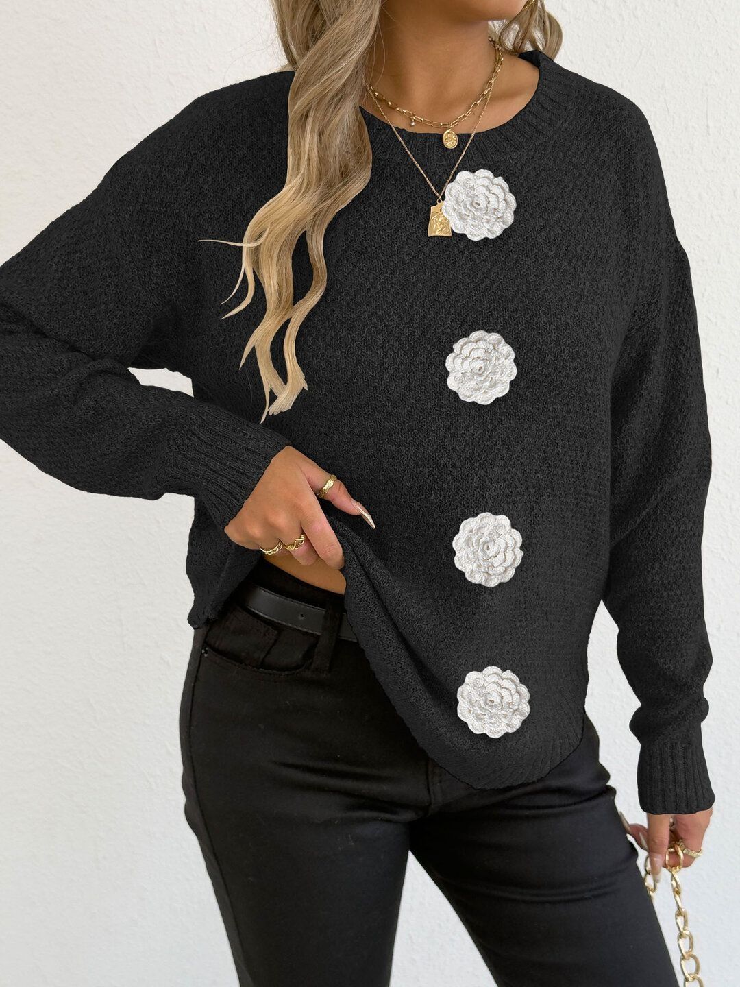 Women Pullover with Applique Detail
