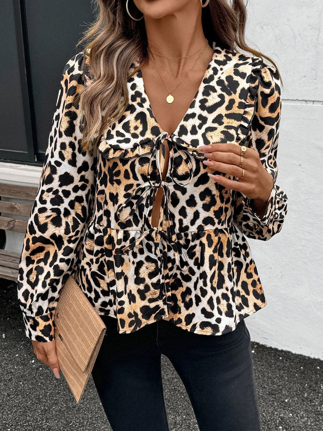 Animal Printed Casual Shirt in Multicolor Cotton - Nowi Korean Fashion
