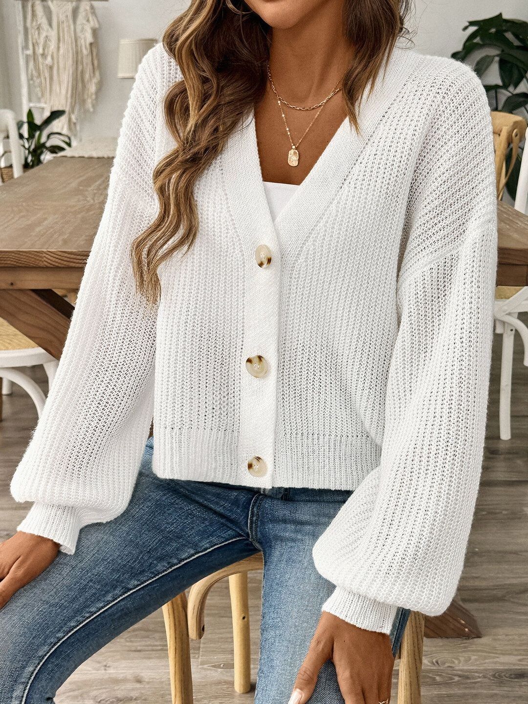Women Ribbed Cardigan