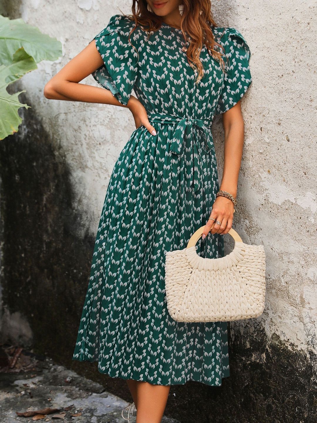 Print Fit & Flare Midi Dress