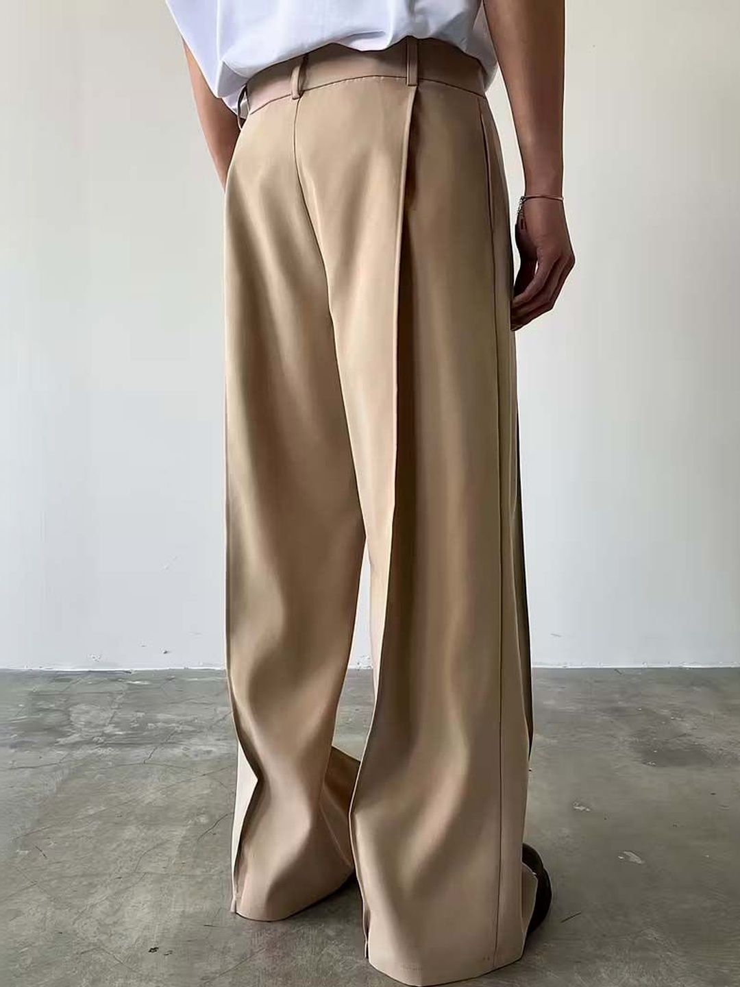 Men Wrinkle Free Pleated Trousers