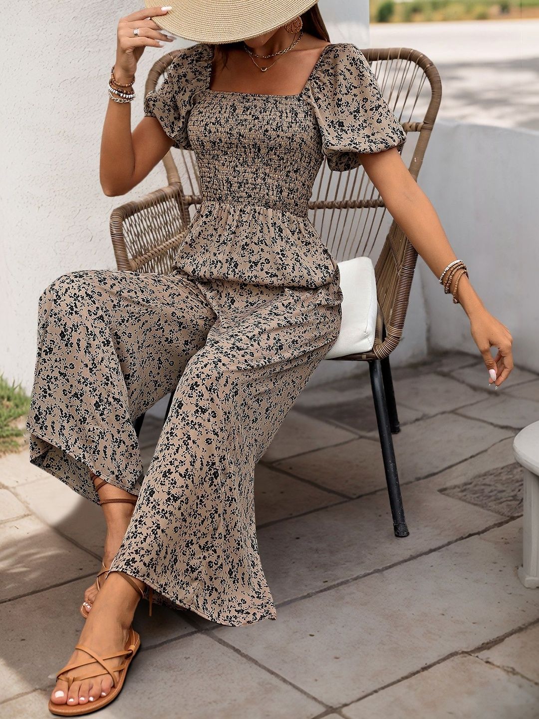 Printed Culotte Jumpsuit