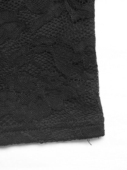 Women's Black Embroidered Top Blend