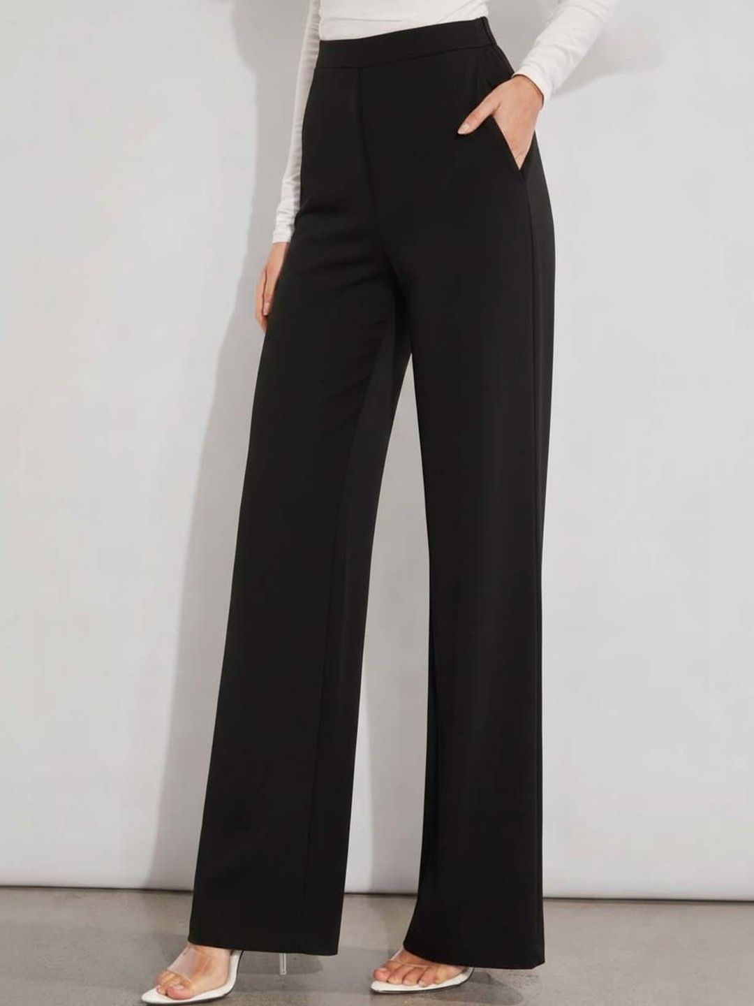 Women Straight Fit Wrinkle Free Trousers