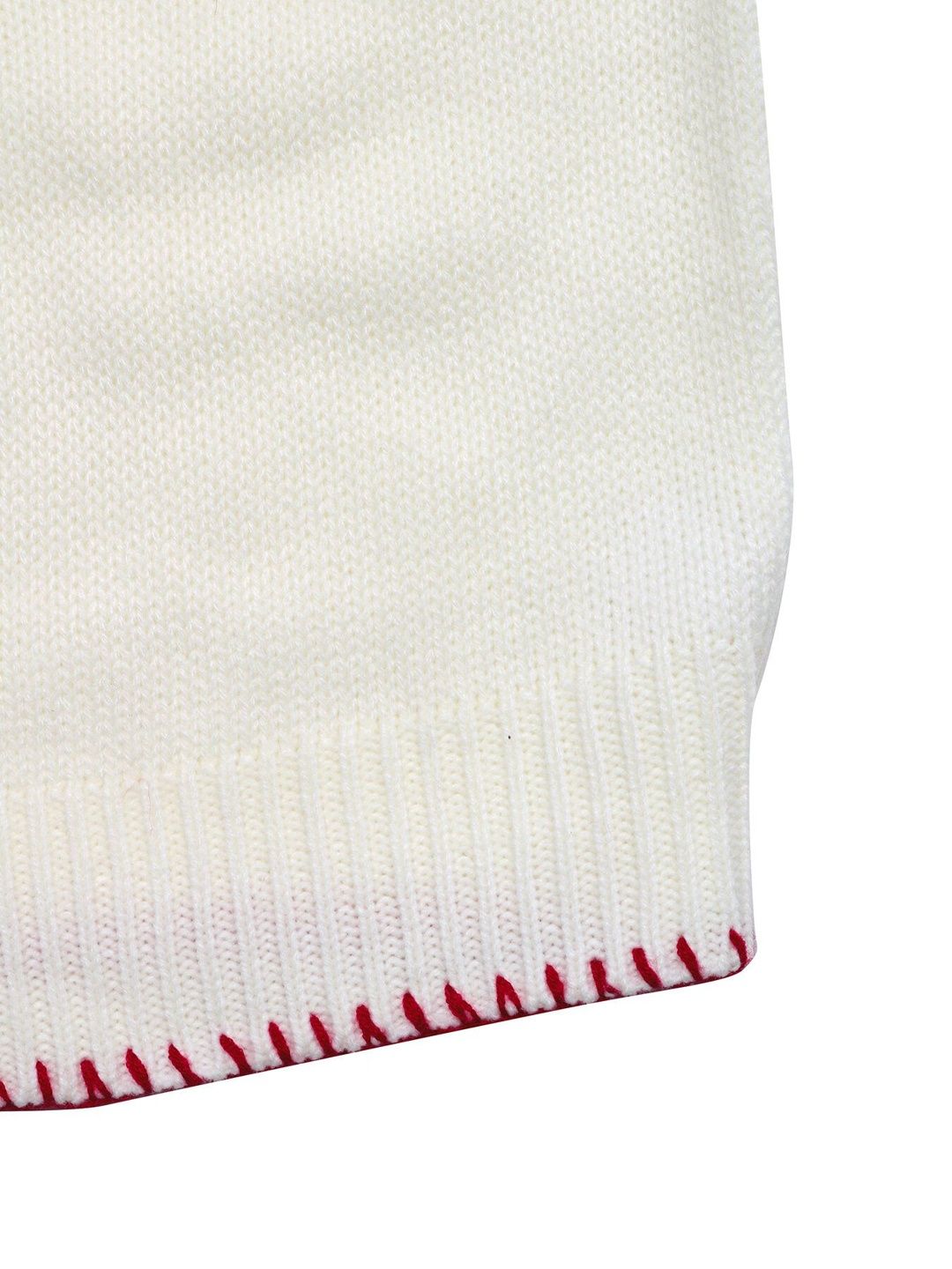 Women's White Printed Pullover Blend Regular Fit