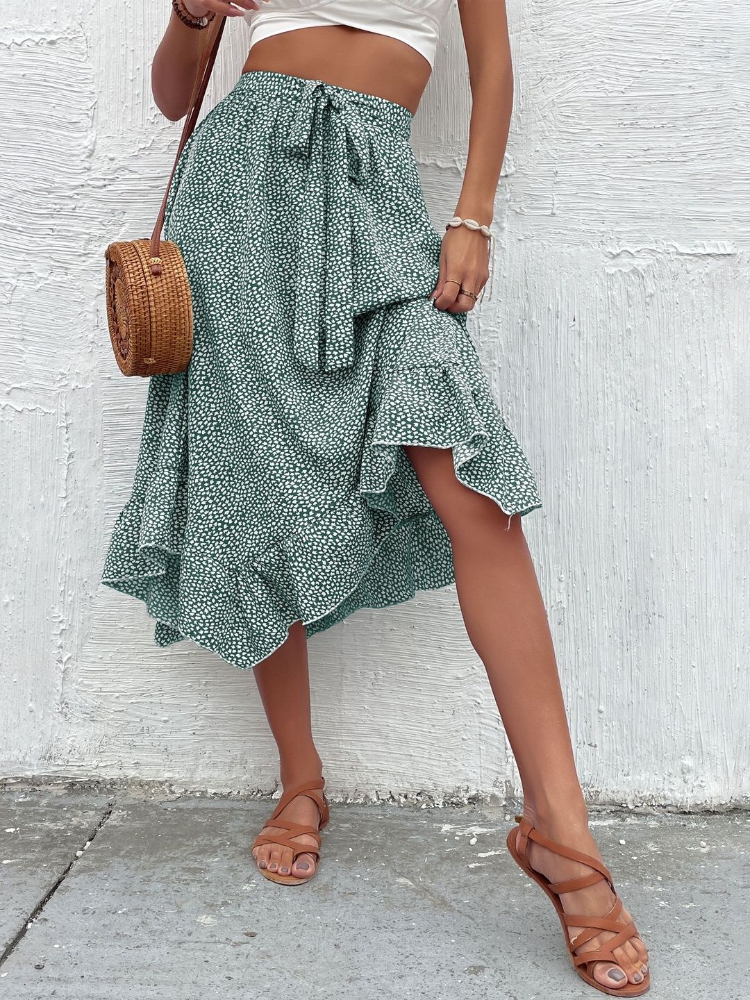 Printed Flared Cotton Skirts