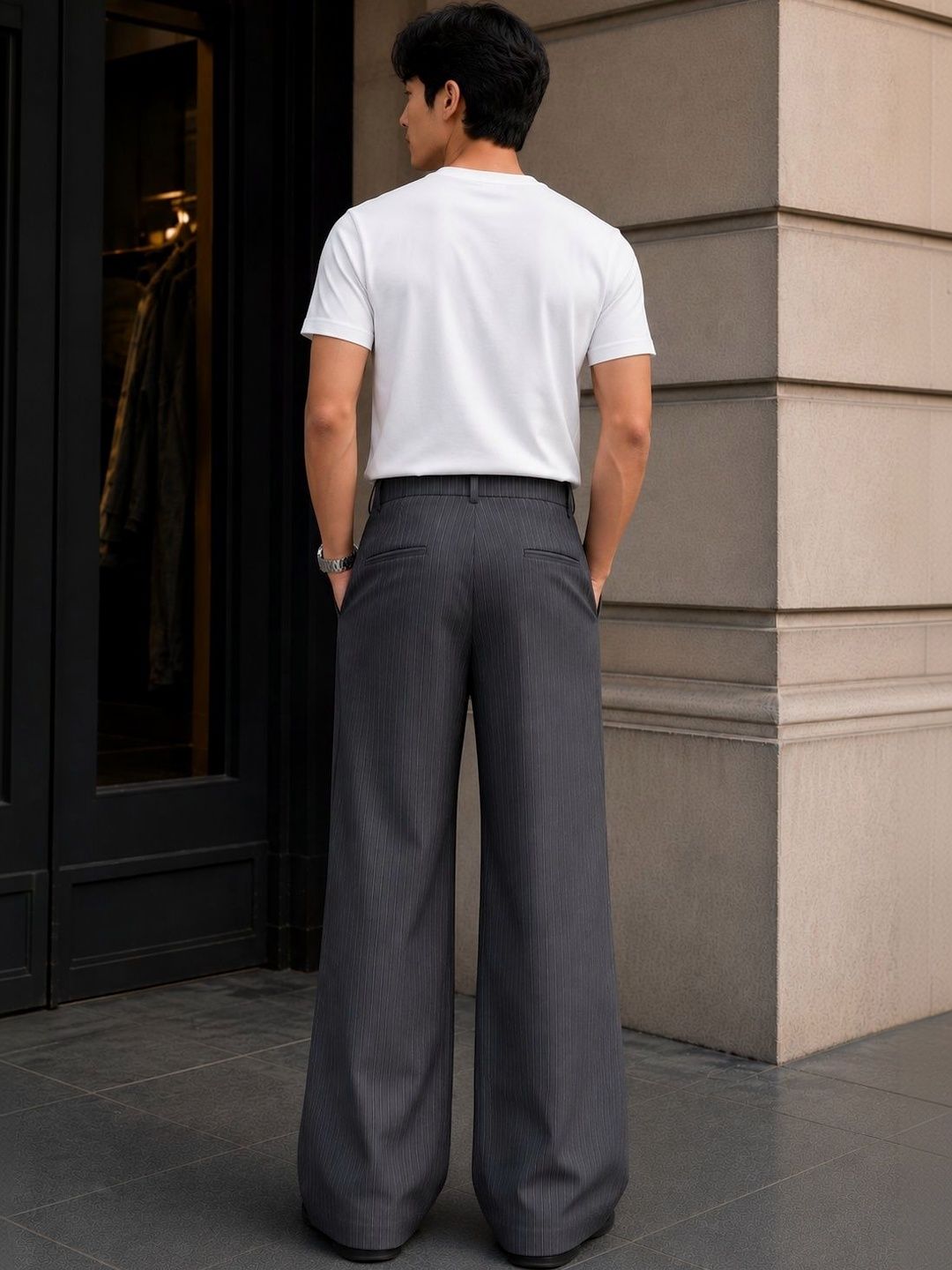 Men Striped Relaxed Trousers
