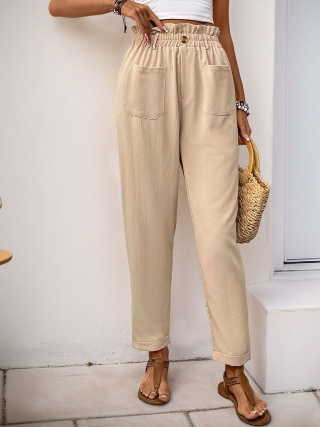 Trousers in Beige Style 358 - Nowi Korean Fashion