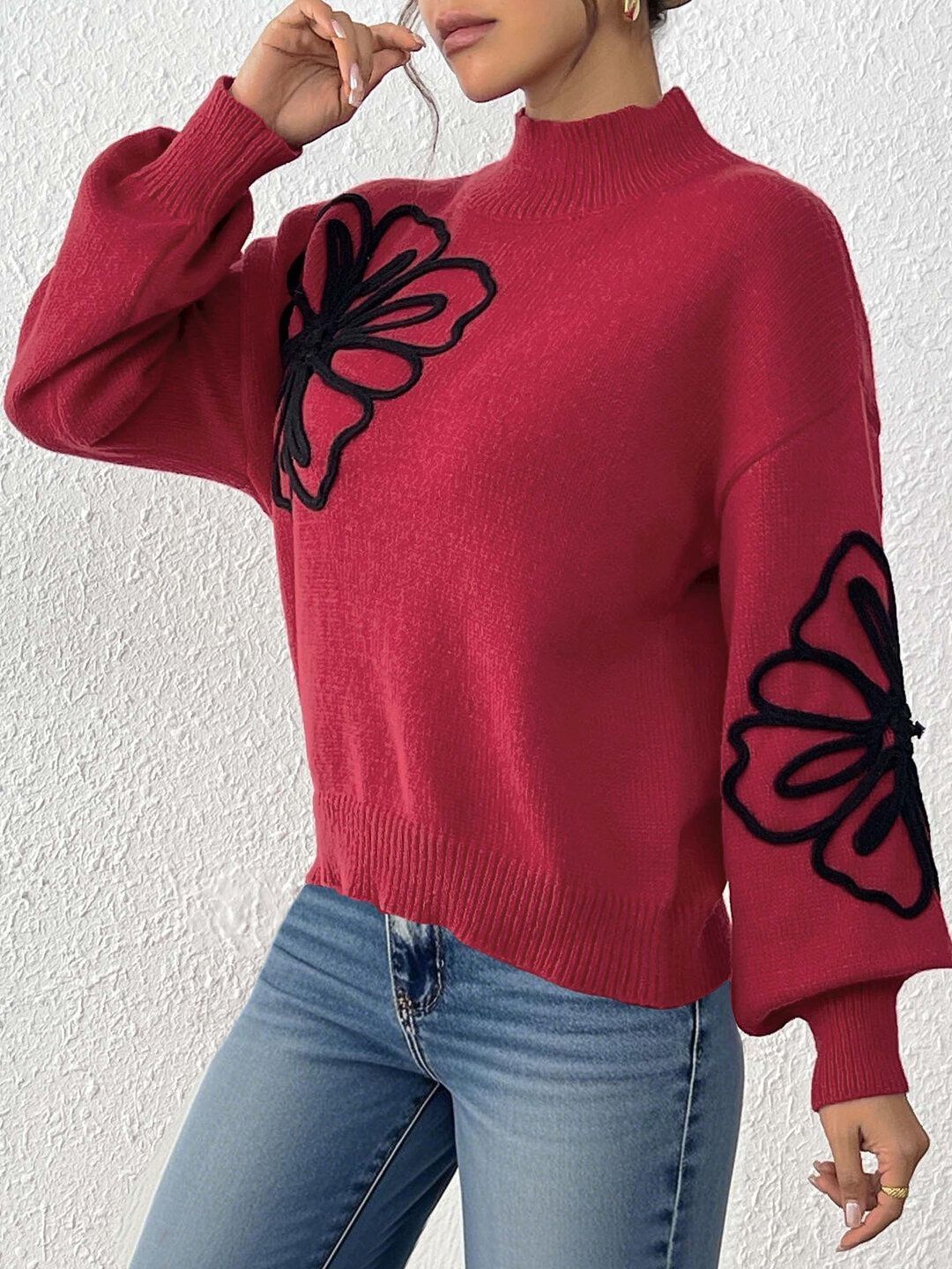 Women Embroidered Pullover with Embroidered Detail