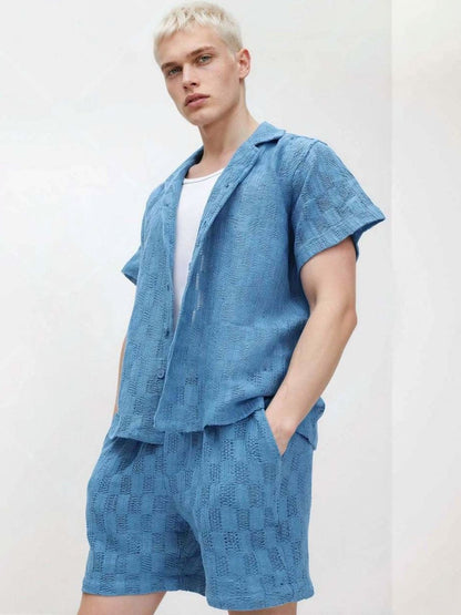 Woven Design Shirt with Shorts