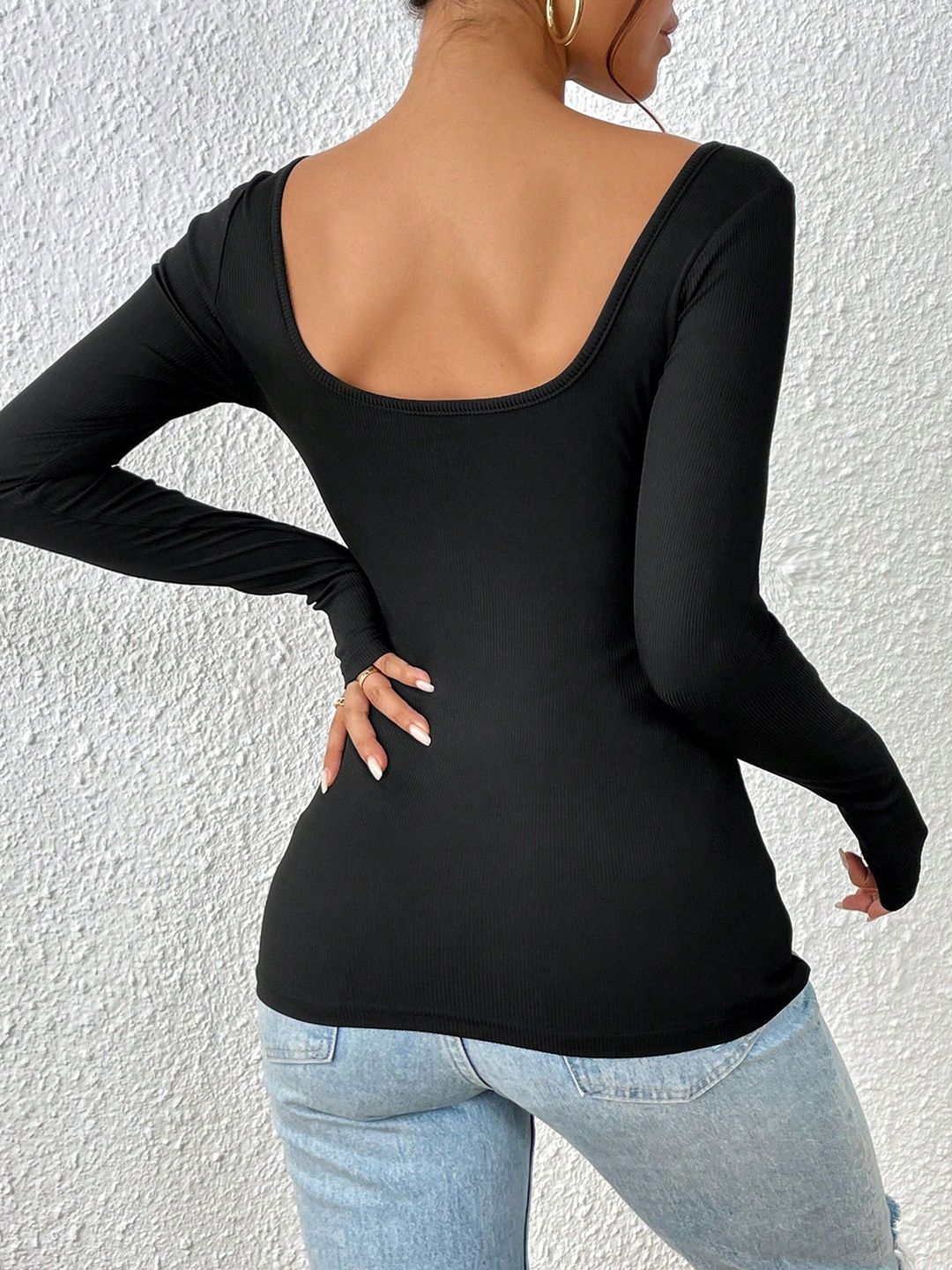 Women V-Neck Slim Fit T-shirt