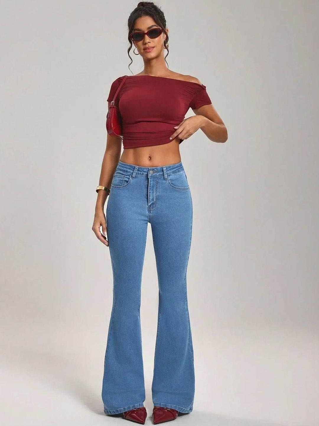 Women Bootcut High-Rise Stretchable Jeans