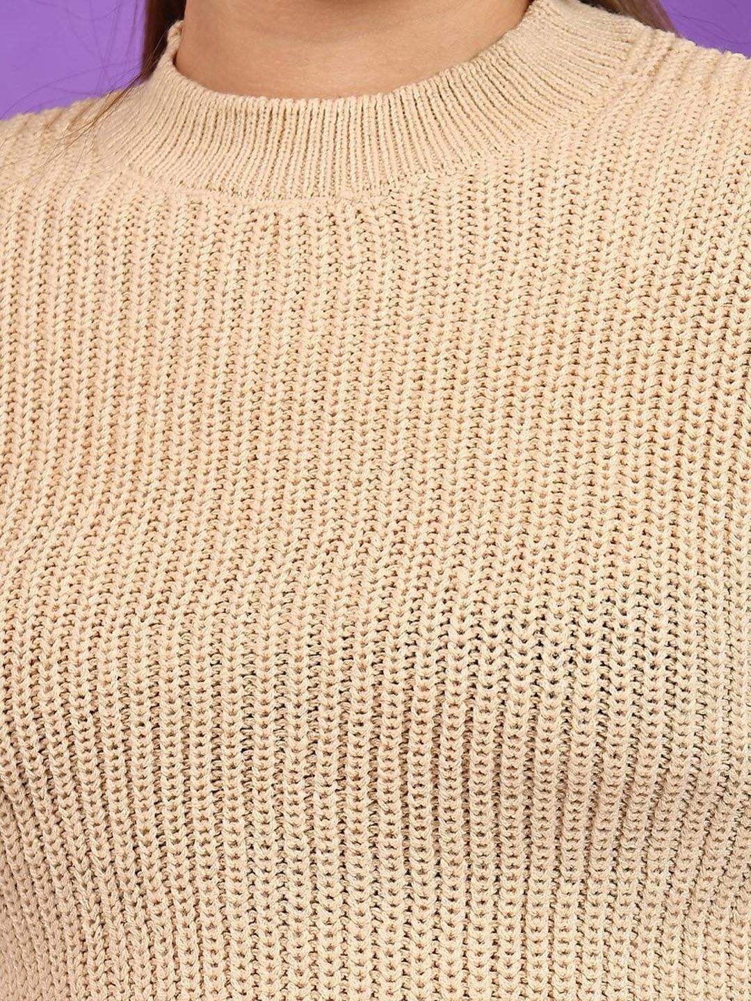 NOWI Women Woollen Crop Pullover