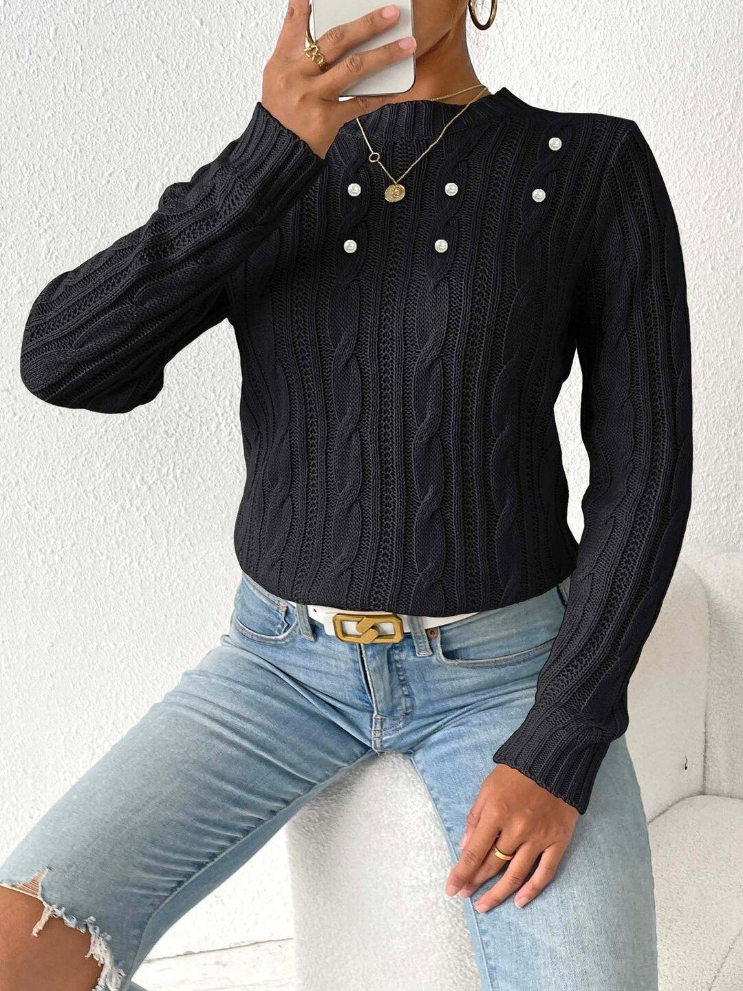 Women Cable Knit Pullover
