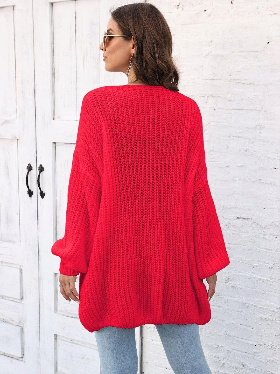 Women Longline Cardigan with Applique Detail