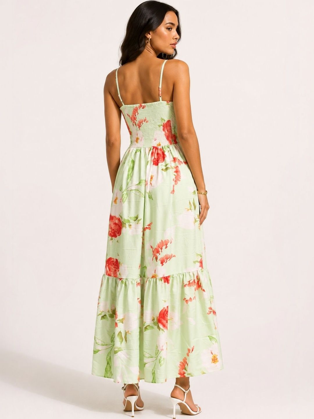 Floral Print Crepe Maxi Dress