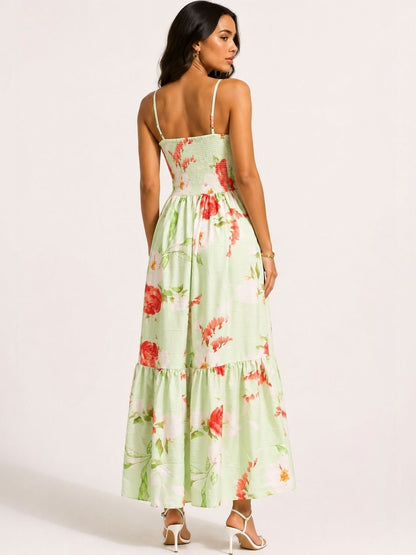 Floral Print Crepe Maxi Dress