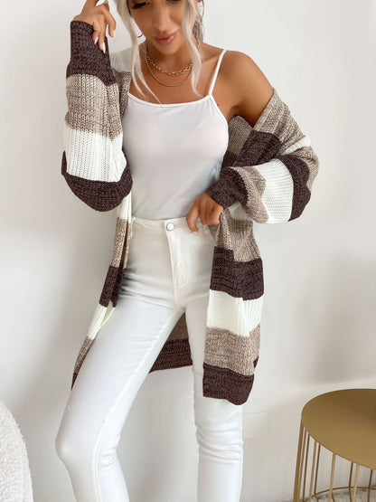 Women Striped Woollen Cardigan