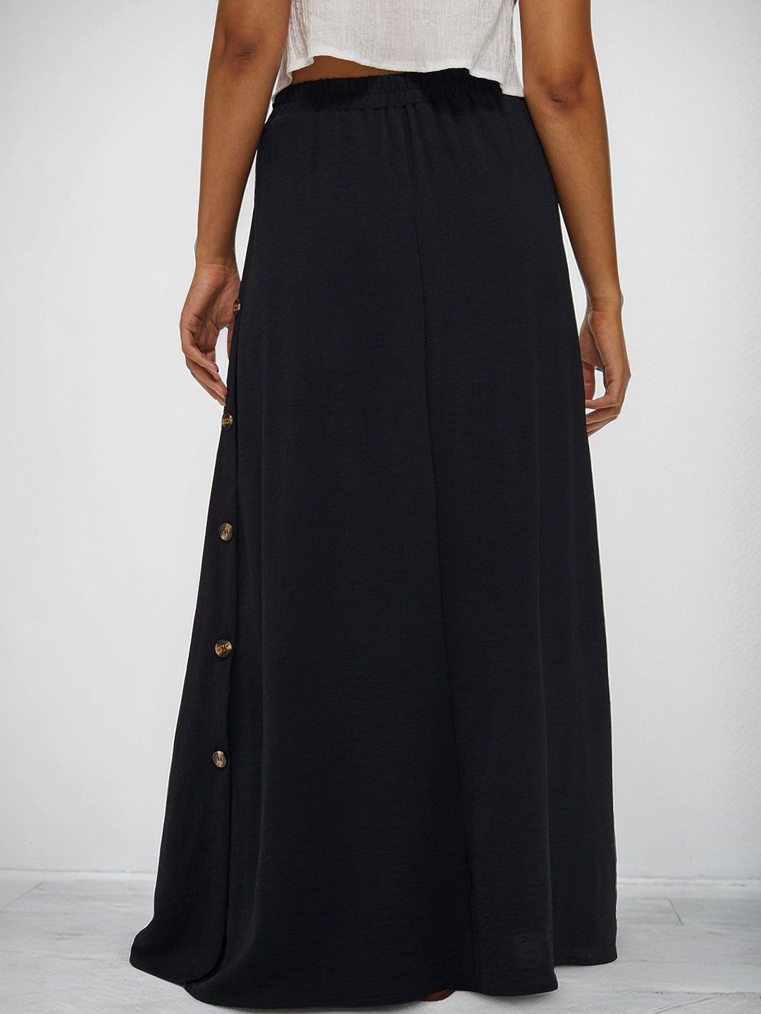NOWII Flared Mid Rise Maxi Skirts