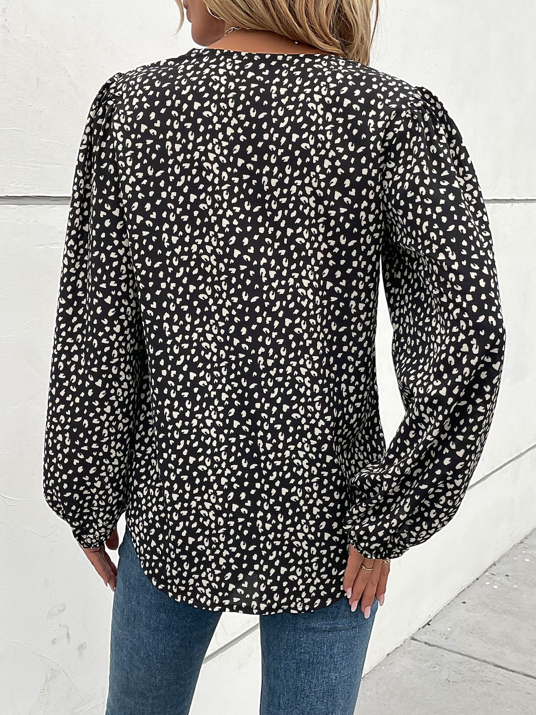 Women's Black Animal Print Top