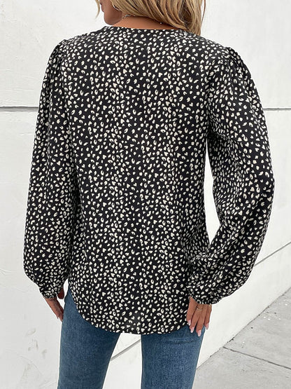 Women's Black Animal Print Top