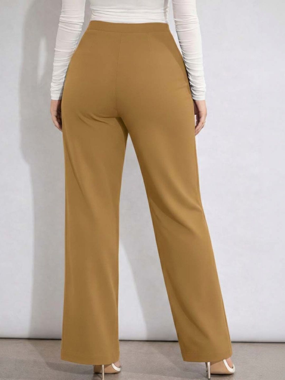 Women Straight Fit Wrinkle Free Trousers