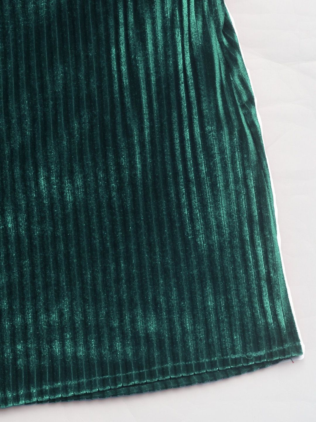 Women's Green Puff Sleeve Dress Blend