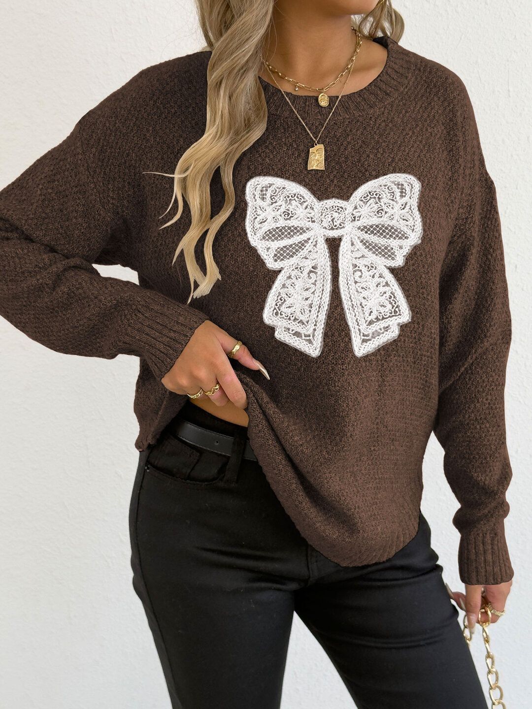 Women Embroidered Pullover with Embroidered Detail