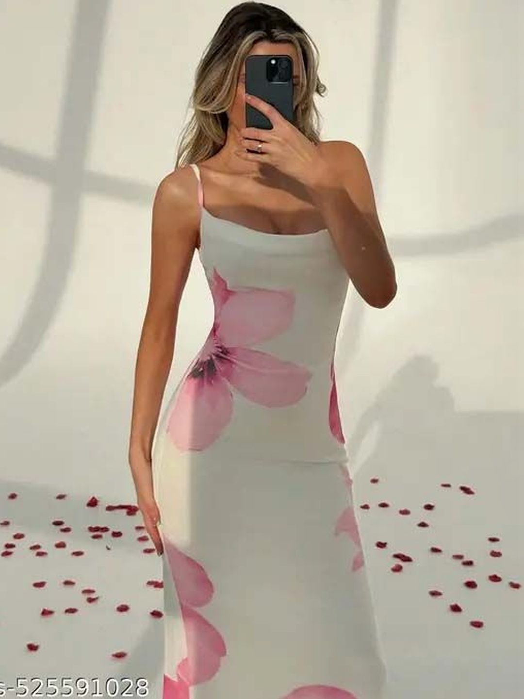 Floral Print Cowl Neck Bodycon Maxi Dress