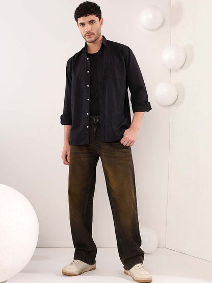 Men Straight Fit Mid-Rise Heavy Fade Jeans
