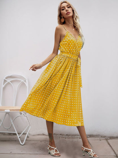 Polka Dot Print Midi Dress