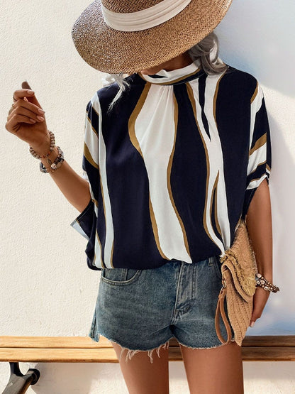 Print Batwing Sleeve Top