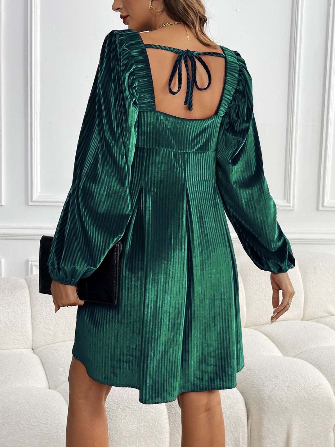 Puff Sleeve A-Line Dress
