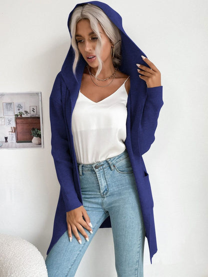 Women's Blue Nowi Women Ribbed Cardigan