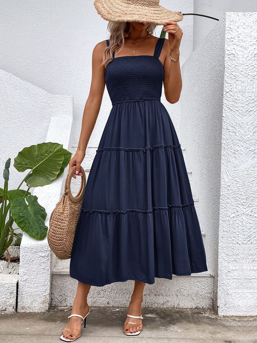 A-Line Midi Dress Style 169 - Nowi Korean Fashion
