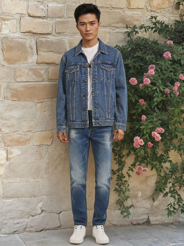 NOWI Men Regular Fit Solid Denim Jacket