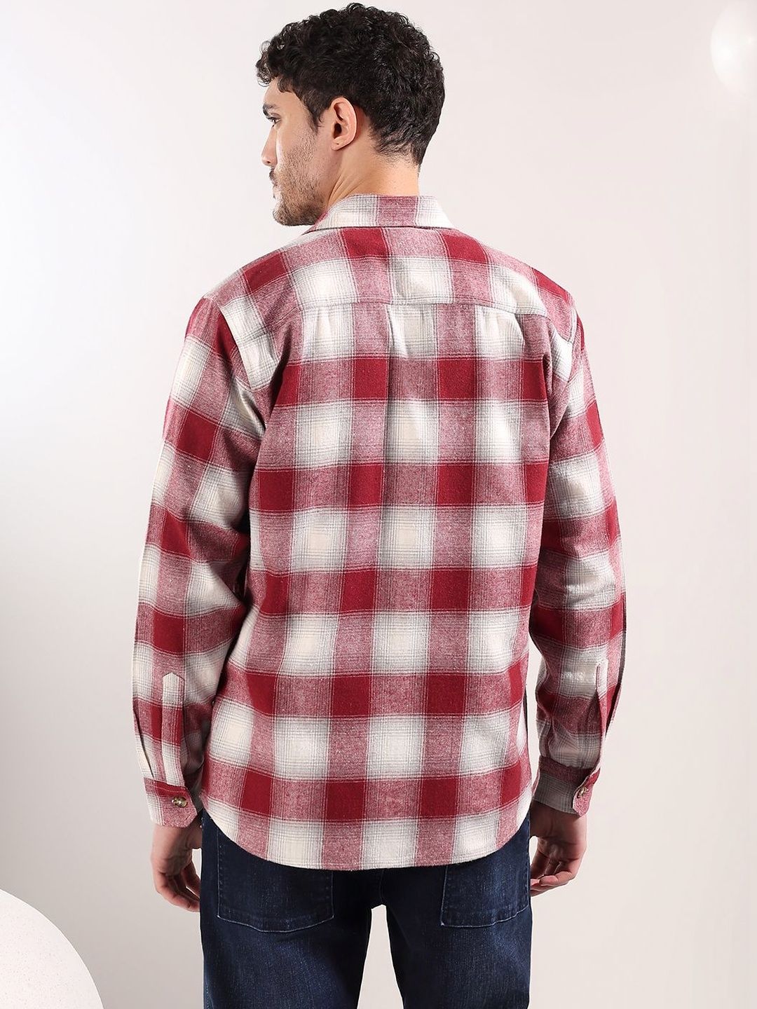 NOWI Men Tartan Checks Checked Casual Shirt