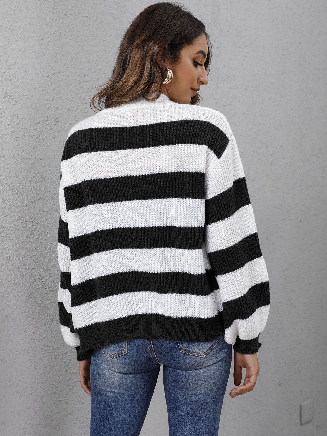 Women Striped Cardigan