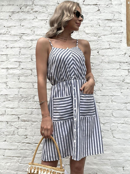 Striped Fit & Flare Dress