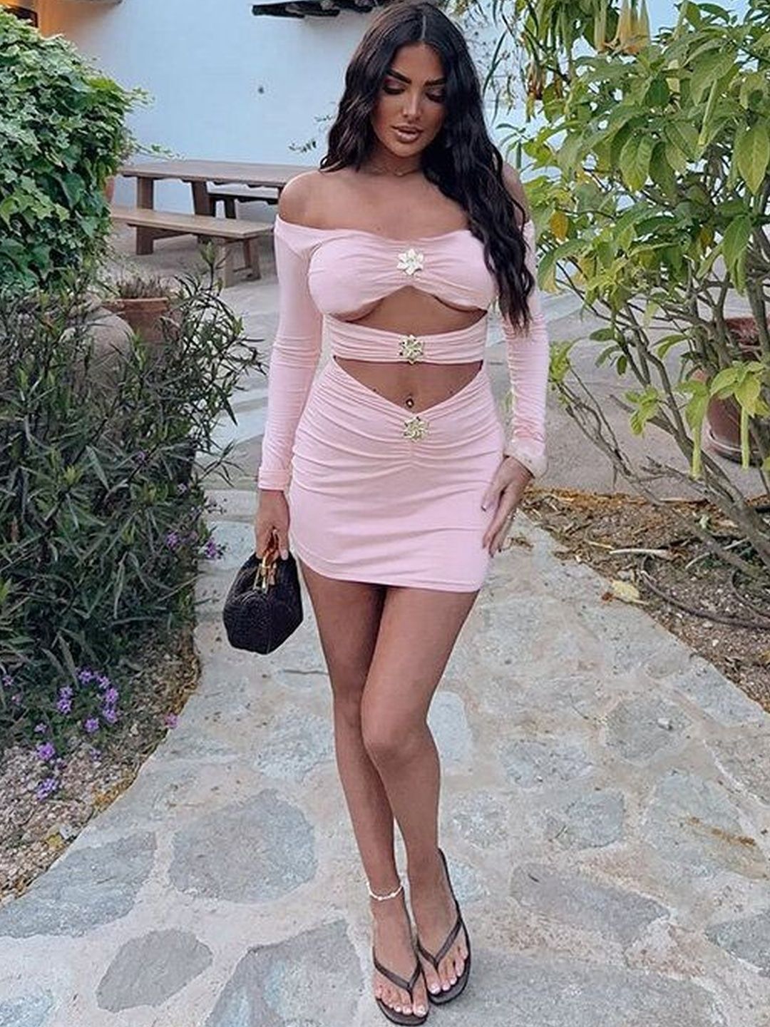 Off-Shoulder Bodycon Mini Dress