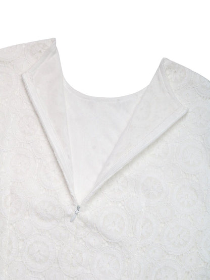 Women's Elegant White Lace Dress