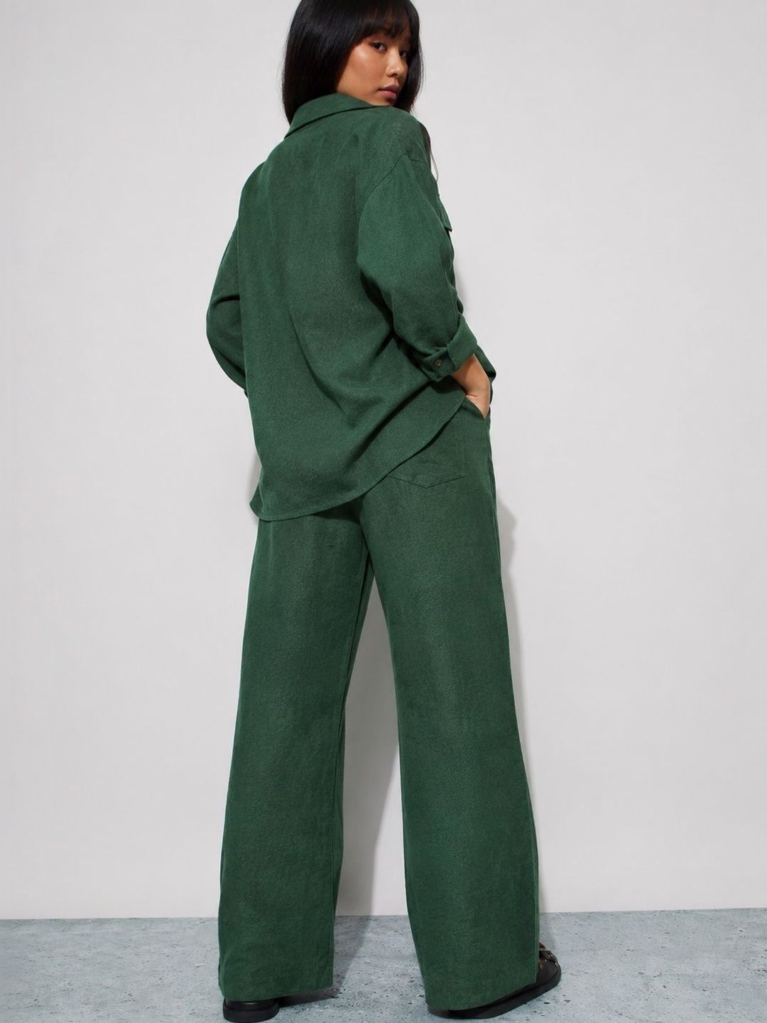 Solid Shirt with Trousers