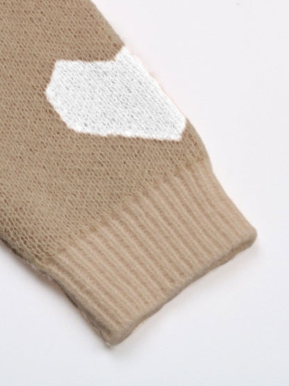 Women's Beige Printed Pullover With Fuzzy Detail